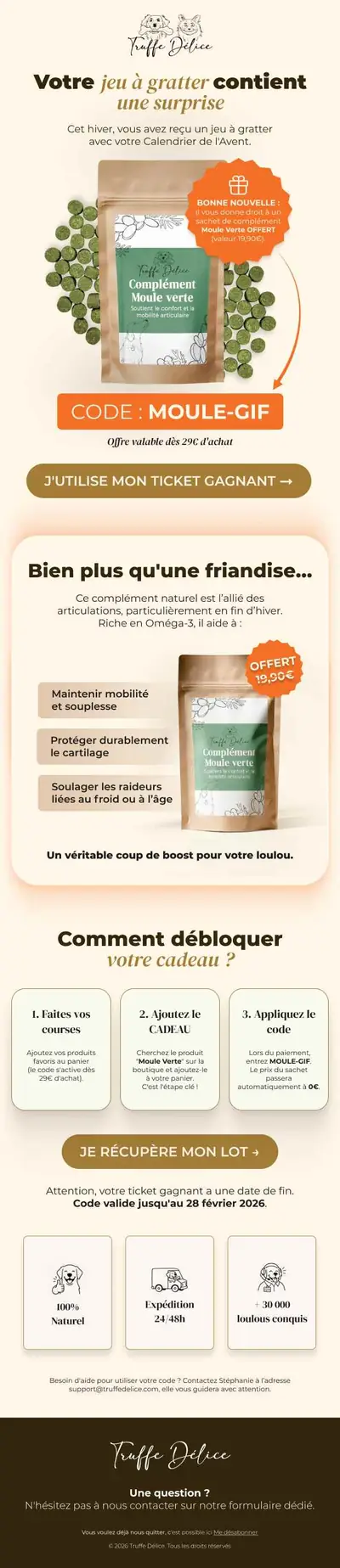 Exemple de newsletter e-commerce r&eacute;alis&eacute;e par Spicy Agency