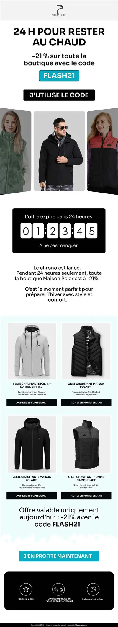 Exemple de newsletter e-commerce r&eacute;alis&eacute;e par Spicy Agency