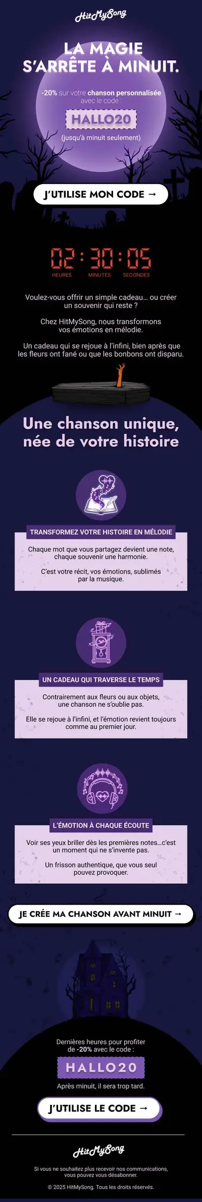 Exemple de newsletter e-commerce sur le th&egrave;me d'Halloween r&eacute;alis&eacute;e par Spicy Agency